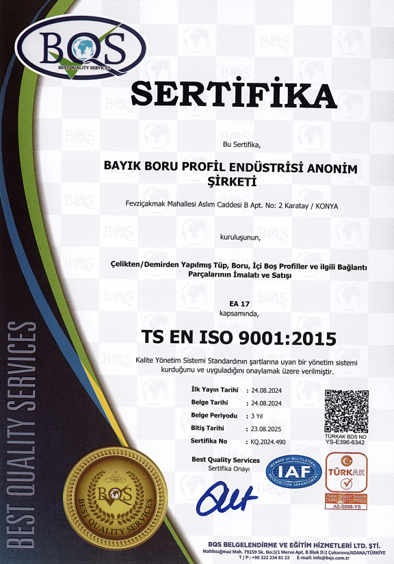 Pipe - ISO 9001